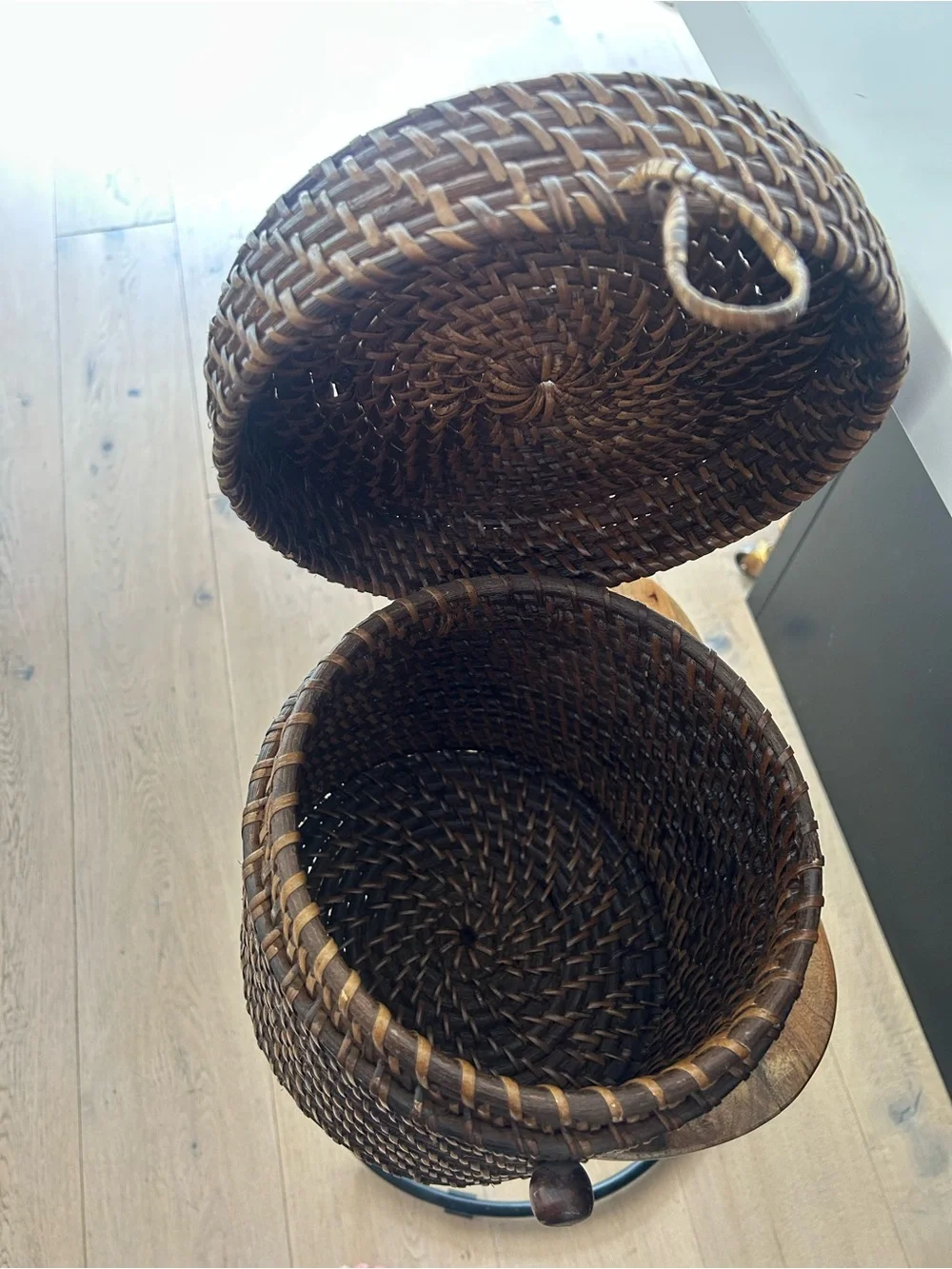 Woven Round Storage Canister Set - Brown